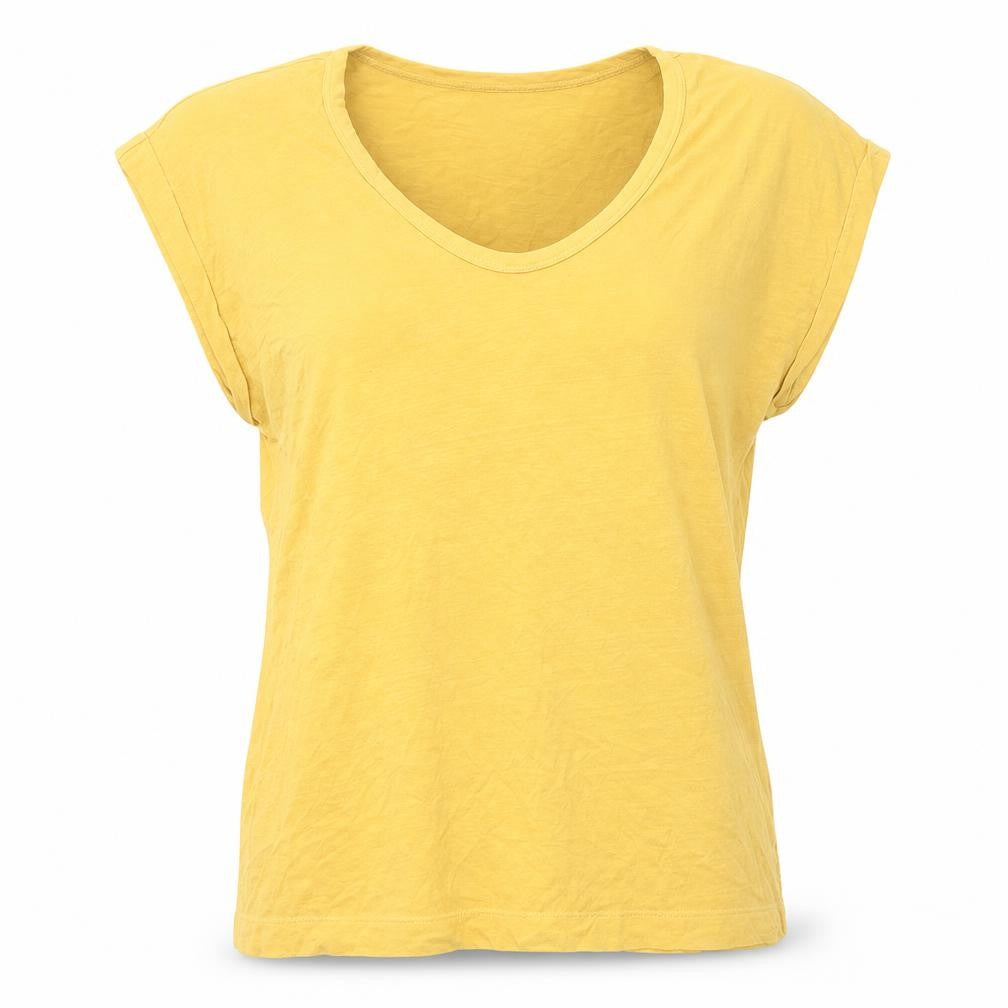 Gap Womens Yellow Cotton Basic Tank Size S Scoop Neck