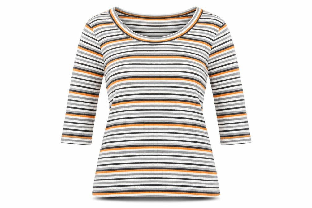 Faith And Joy Womens Multicoloured Round Neck Striped Polyester Pullover Jumper Size M