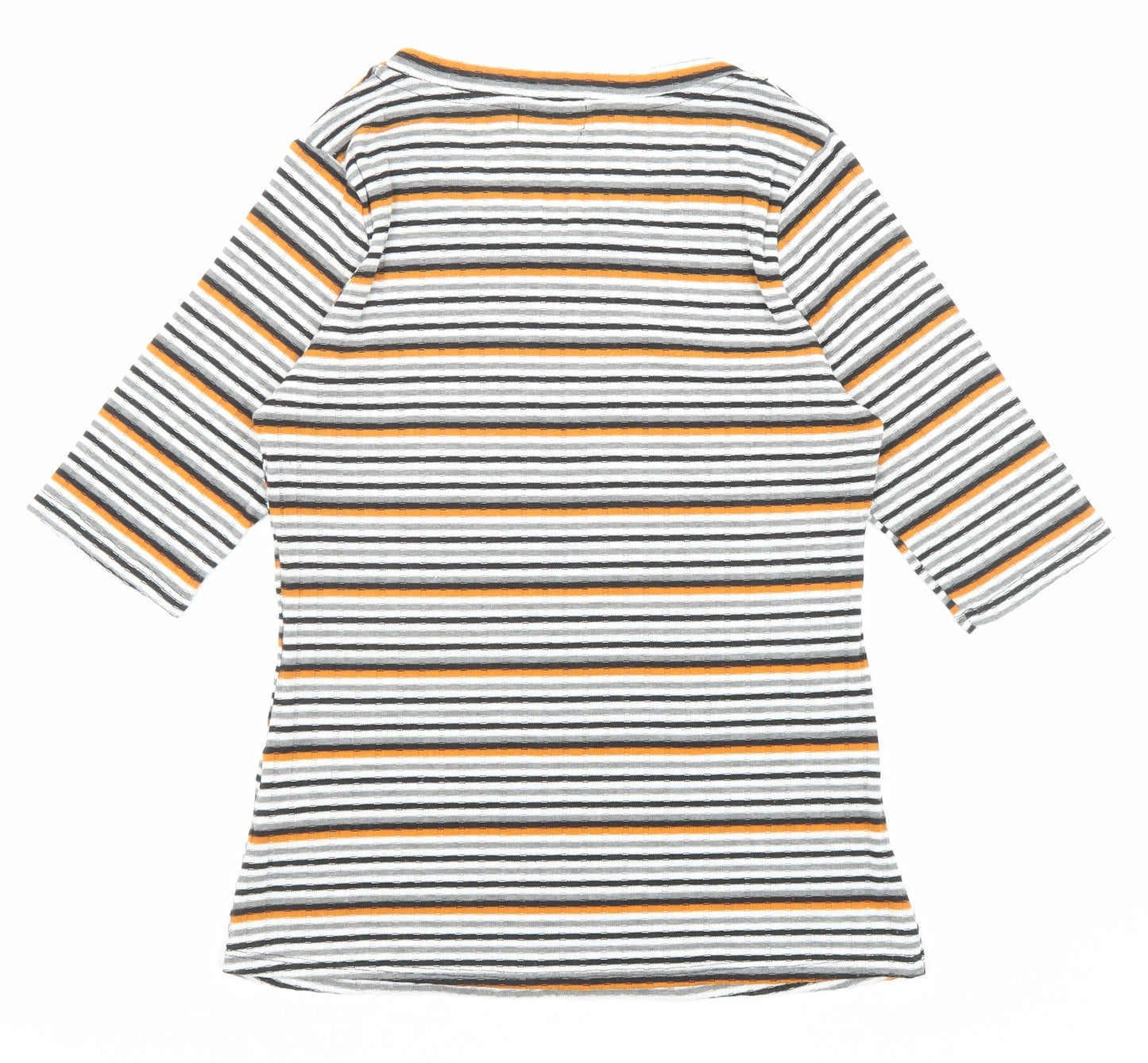 Faith And Joy Womens Multicoloured Round Neck Striped Polyester Pullover Jumper Size M