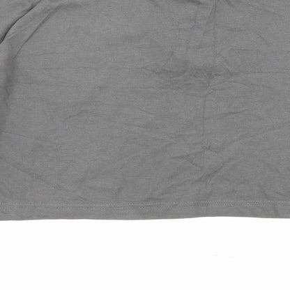 Divided by H&M Womens Grey Cotton Cropped Blouse Size S Collared