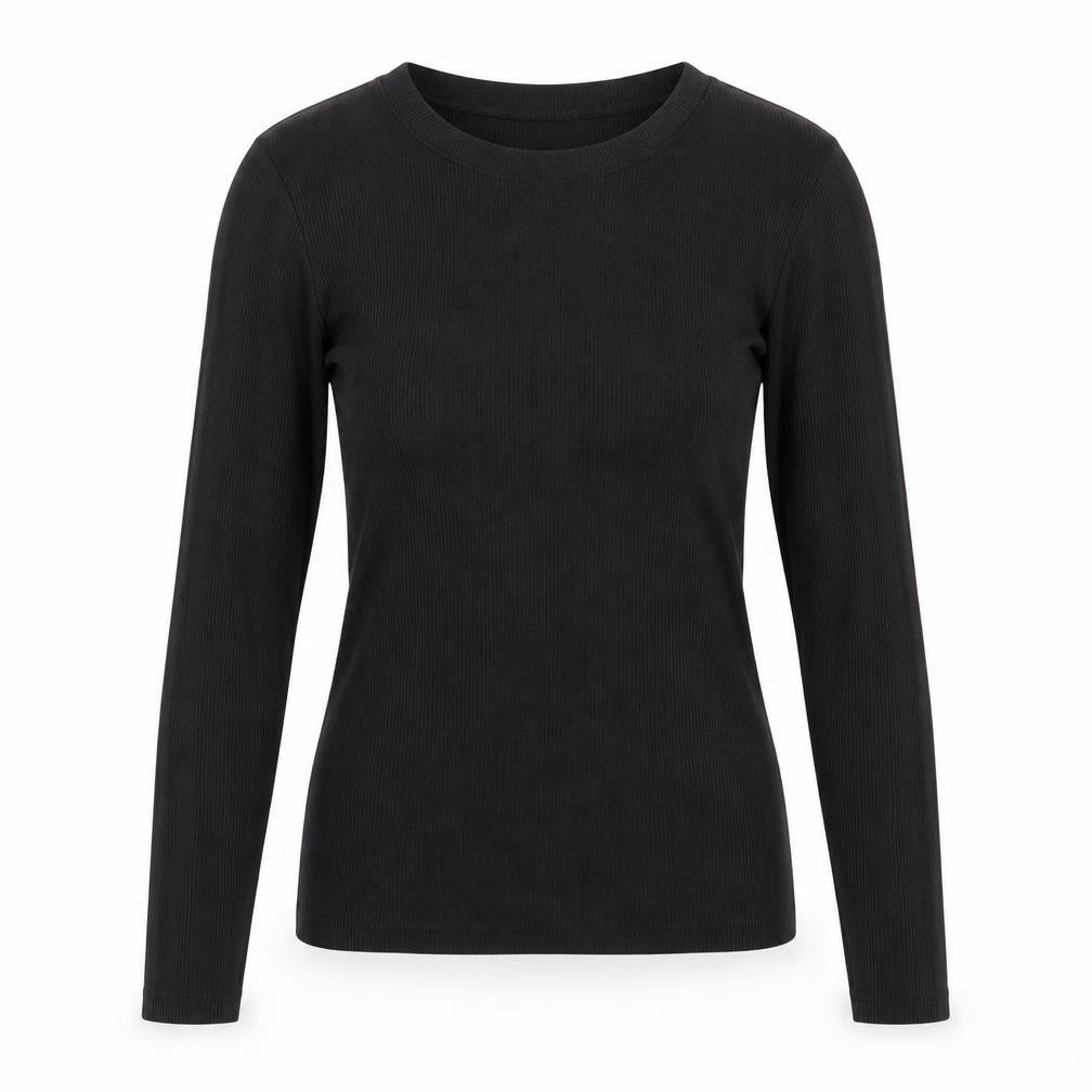 New Look Womens Black Polyester Basic Blouse Size 8 Round Neck