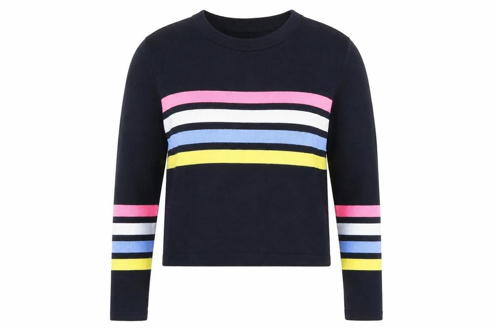 ASOS Womens Blue Round Neck Striped Acrylic Pullover Jumper Size 10
