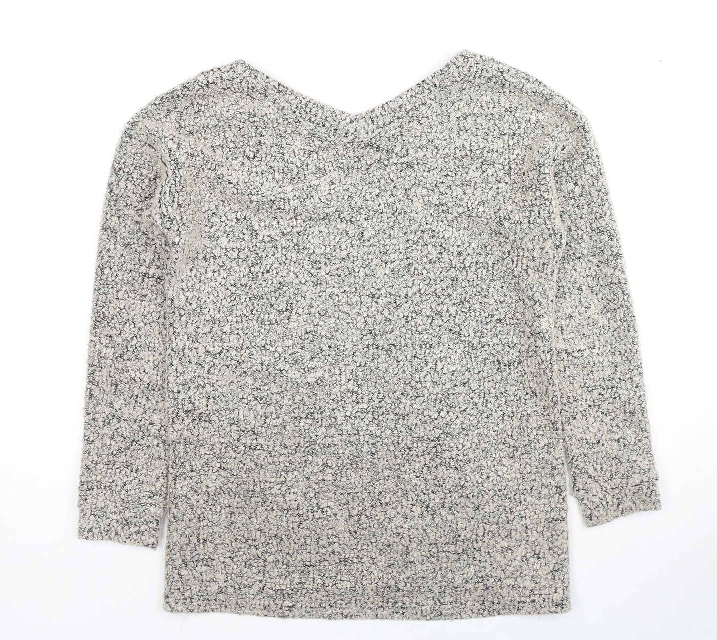 NEXT Womens Beige V-Neck Polyester Pullover Jumper Size 12 - Textured