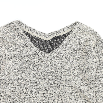 Next Womens Beige V-Neck Polyester Pullover Jumper Size 12 - Textured
