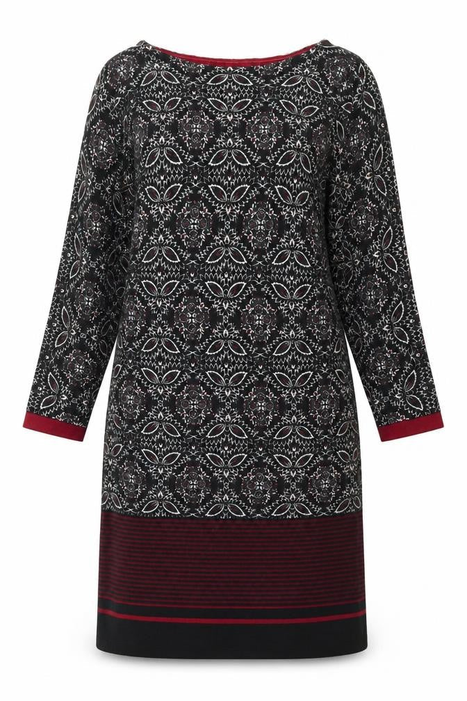 Scarlett Womens Multicoloured Geometric Cotton Kaftan Size 10 Round Neck Pullover
