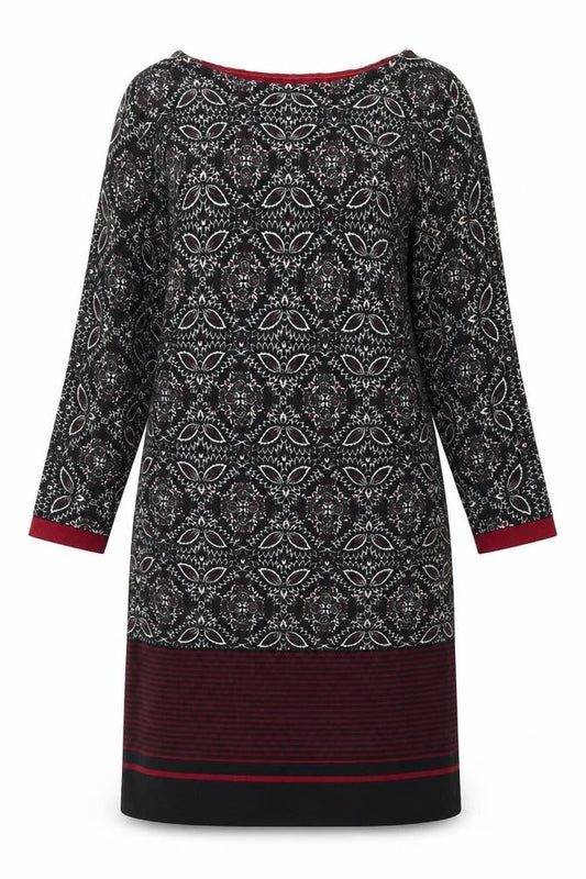 Scarlett Womens Multicoloured Geometric Cotton Kaftan Size 10 Round Neck Pullover