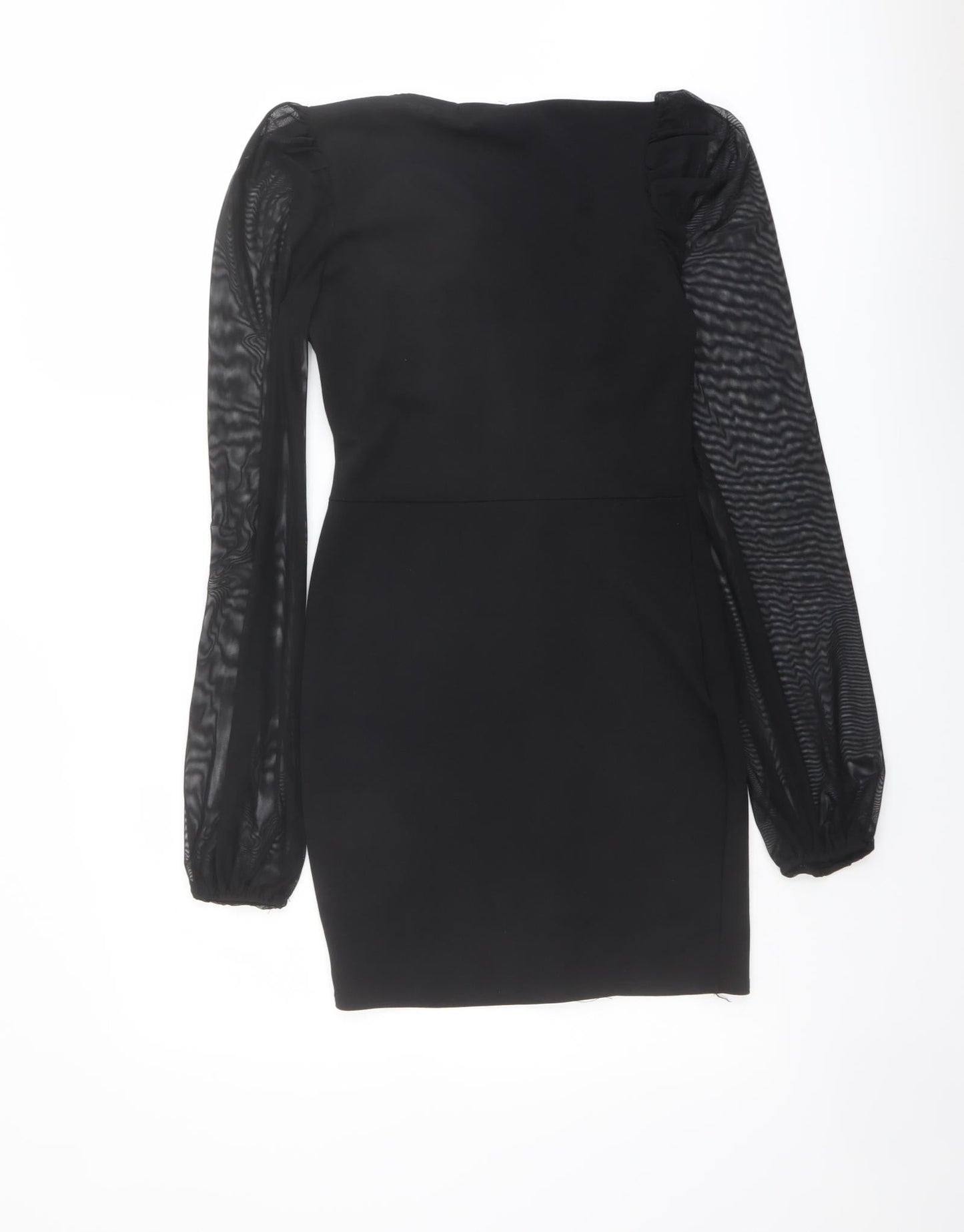 I SAW IT FIRST Womens Black Polyester Pencil Dress Size 6 Square Neck Hook & Eye