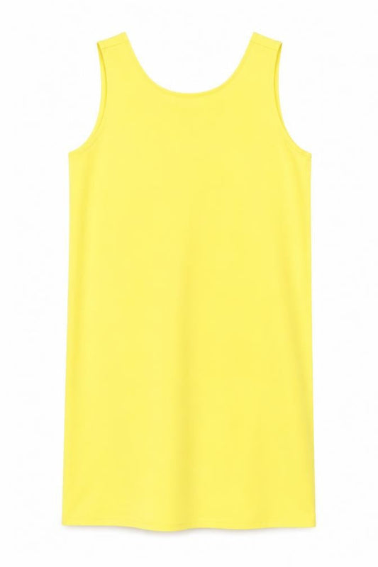 Mango Womens Yellow Polyester A-Line Size L Crew Neck Pullover