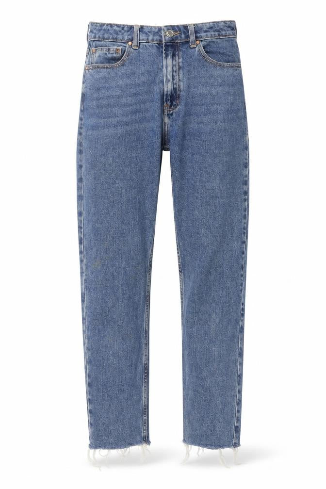 Denim & Co. Womens Blue Cotton Straight Jeans Size 8 L25 in Regular Button