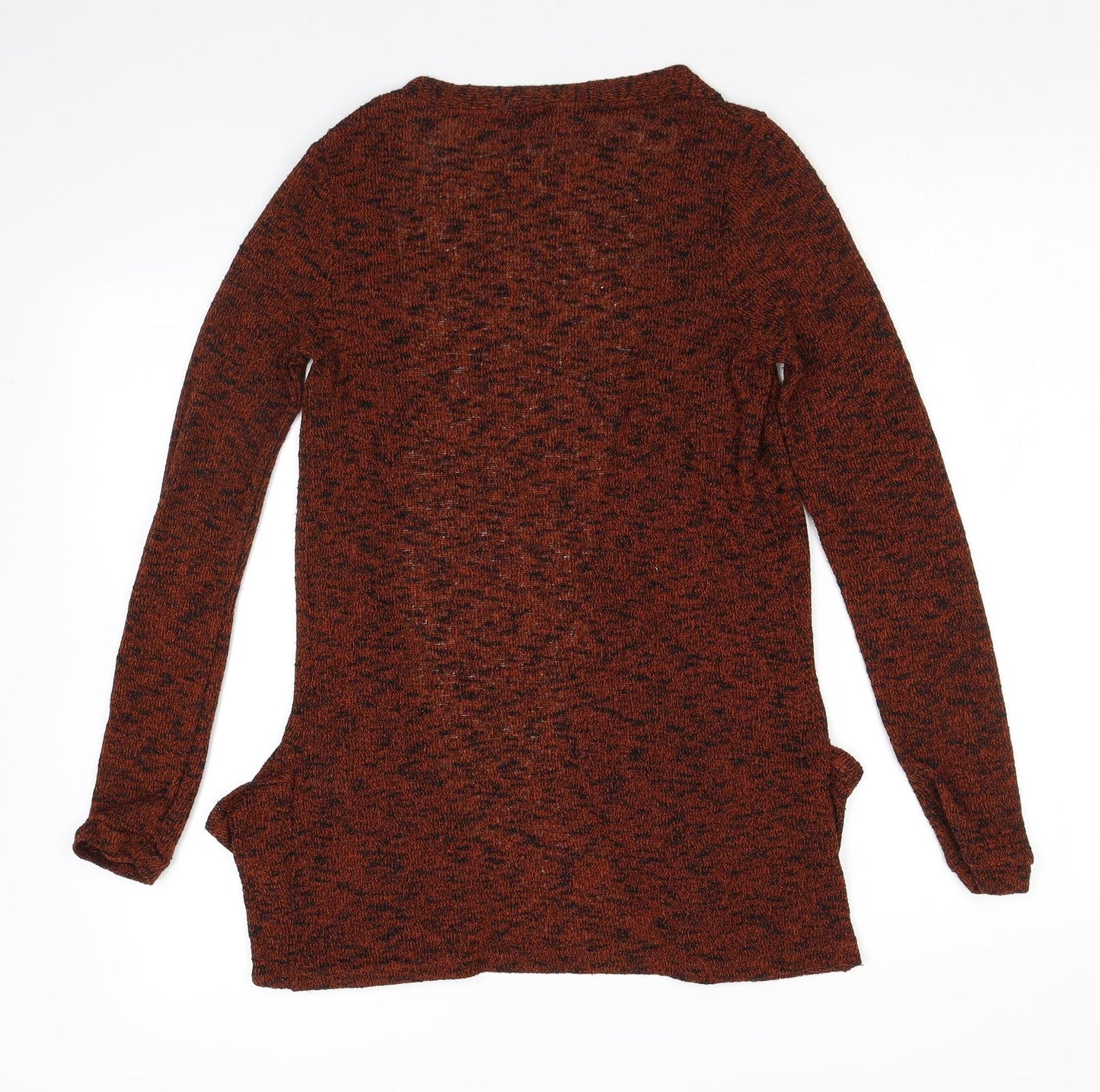 Sparkle & Fade Womens Brown V-Neck Polyester Cardigan Jumper Size XS