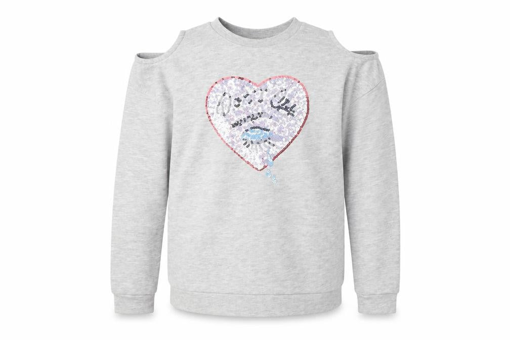River Island Girls Grey Cotton Pullover Sweatshirt Size 11-12 Years Pullover
