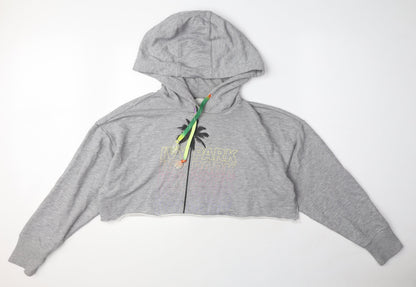 Additional front view of IVY PARK women’s grey polyester pullover hoodie, size S, pullover