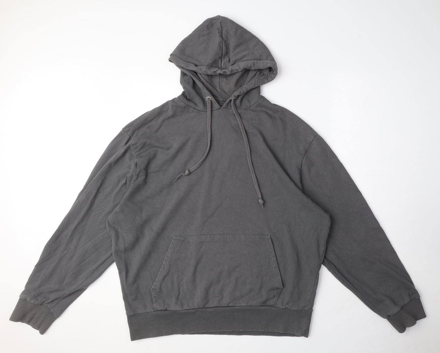 COLLUSION Mens Grey Cotton Pullover Hoodie Size M - Pocket