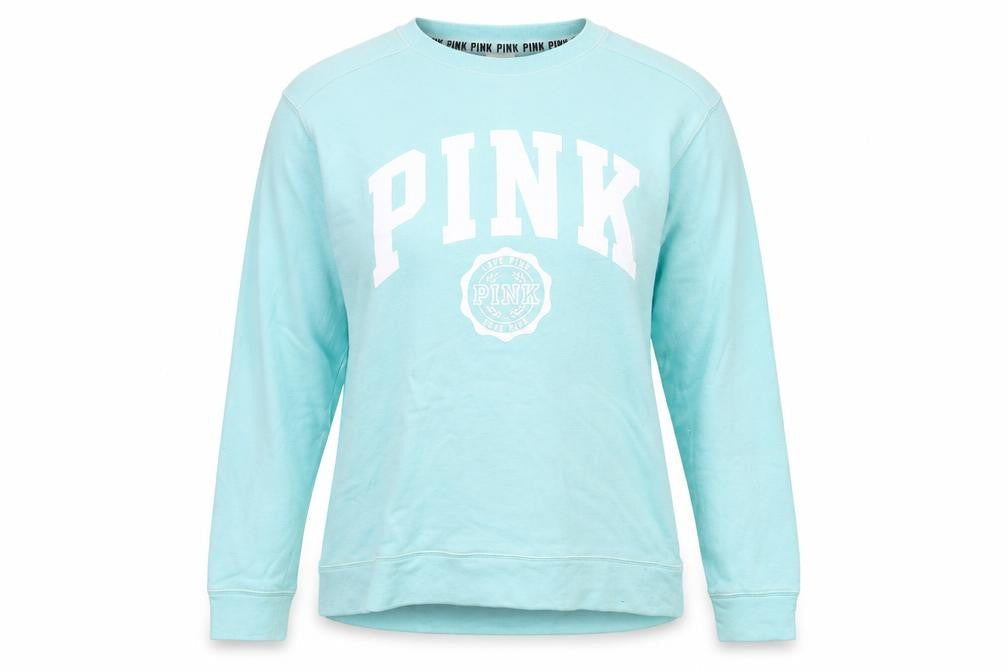 PINK Womens Blue Cotton Pullover Sweatshirt Size XS Pullover