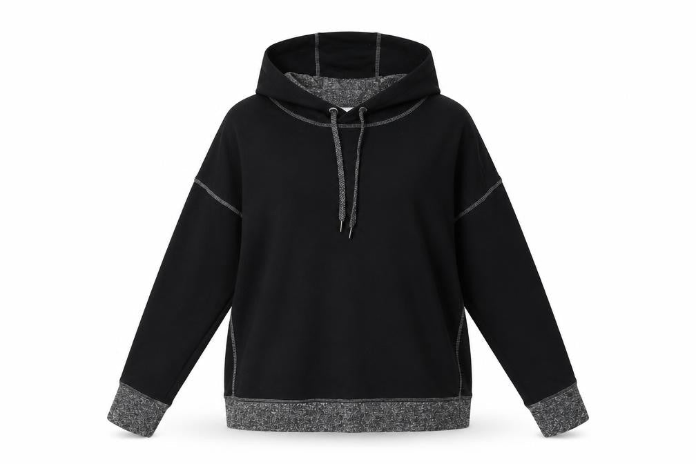 Souluxe Womens Black Polyester Pullover Hoodie Size L Pullover - Open Back