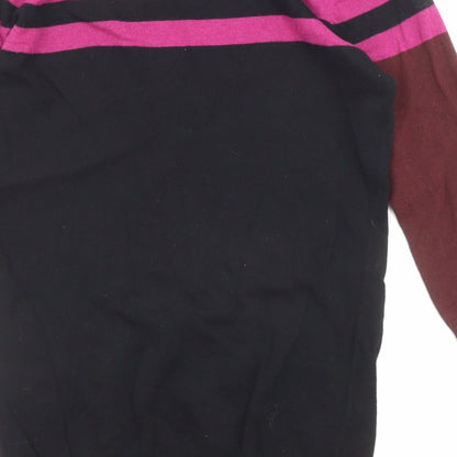 Next Womens Multicoloured Round Neck Cotton Pullover Jumper Size 10 - Colour Block Stripe