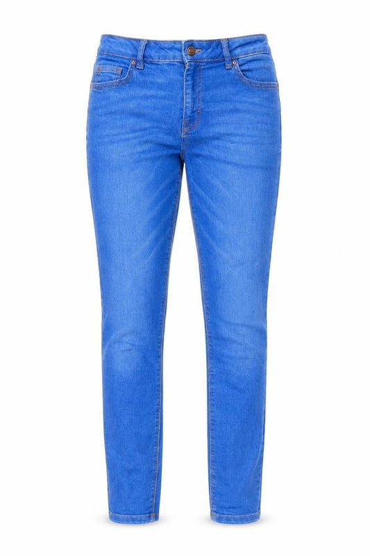 Denim & Co. Womens Blue Cotton Straight Jeans Size 12 L30 in Regular Zip