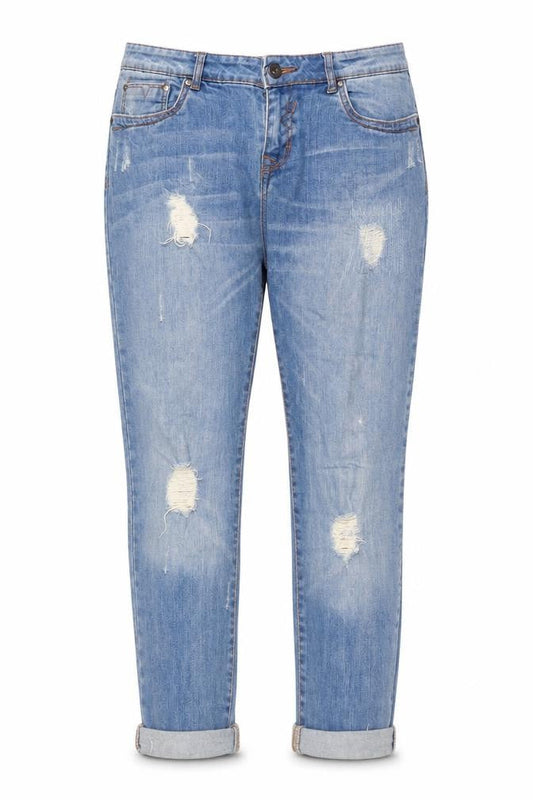 Denim & Co. Womens Blue Cotton Straight Jeans Size 12 L26 in Regular Zip