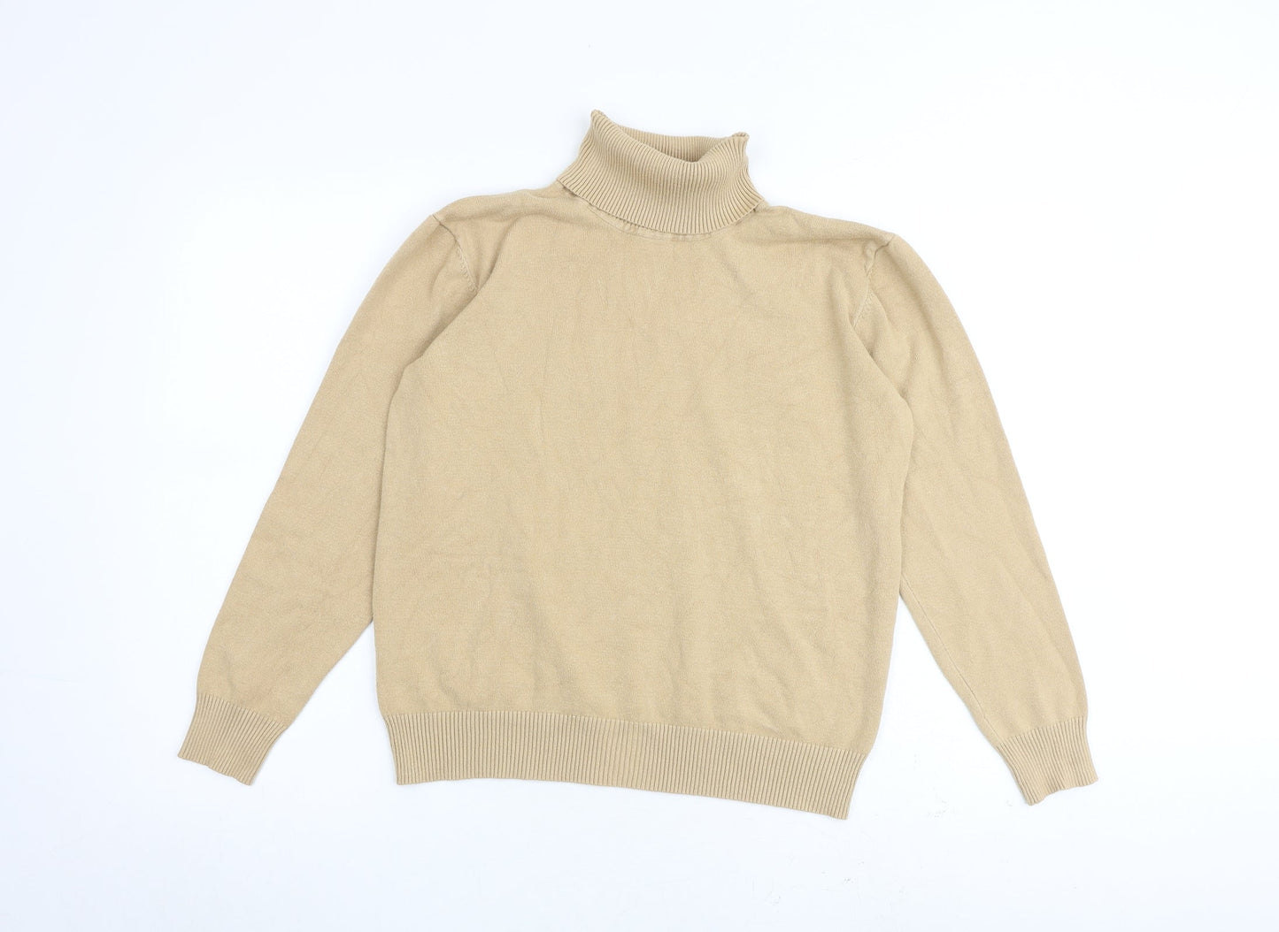 Selection Womens Beige Roll Neck Viscose Pullover Jumper Size M