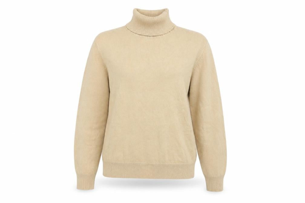 Selection Womens Beige Roll Neck Viscose Pullover Jumper Size M