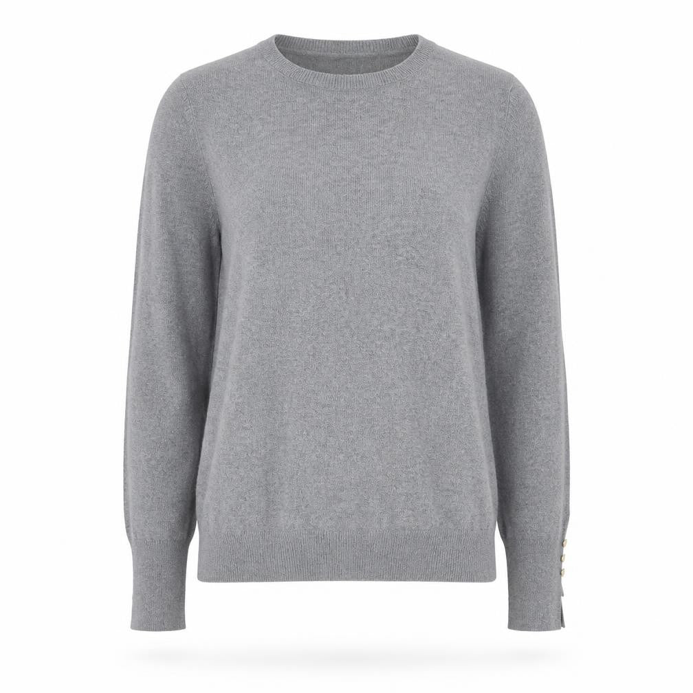 Zara Womens Grey Round Neck Viscose Pullover Jumper Size M