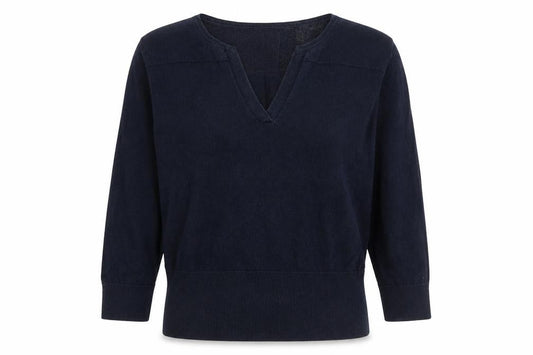 Monsoon Womens Blue V-Neck Cotton Pullover Jumper Size 12