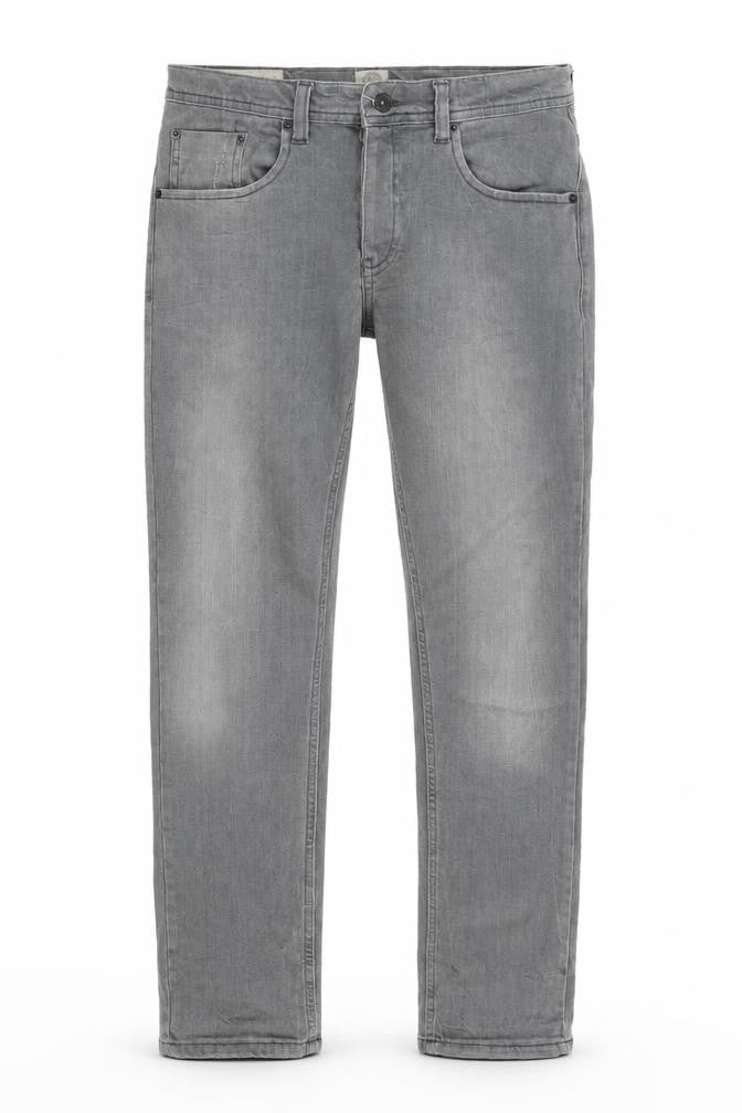 Crafted Mens Grey Cotton Skinny Jeans Size 32 in L30 in Regular Button