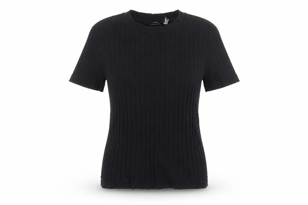 ASOS Womens Black Cotton Basic T-Shirt Size 6 Round Neck