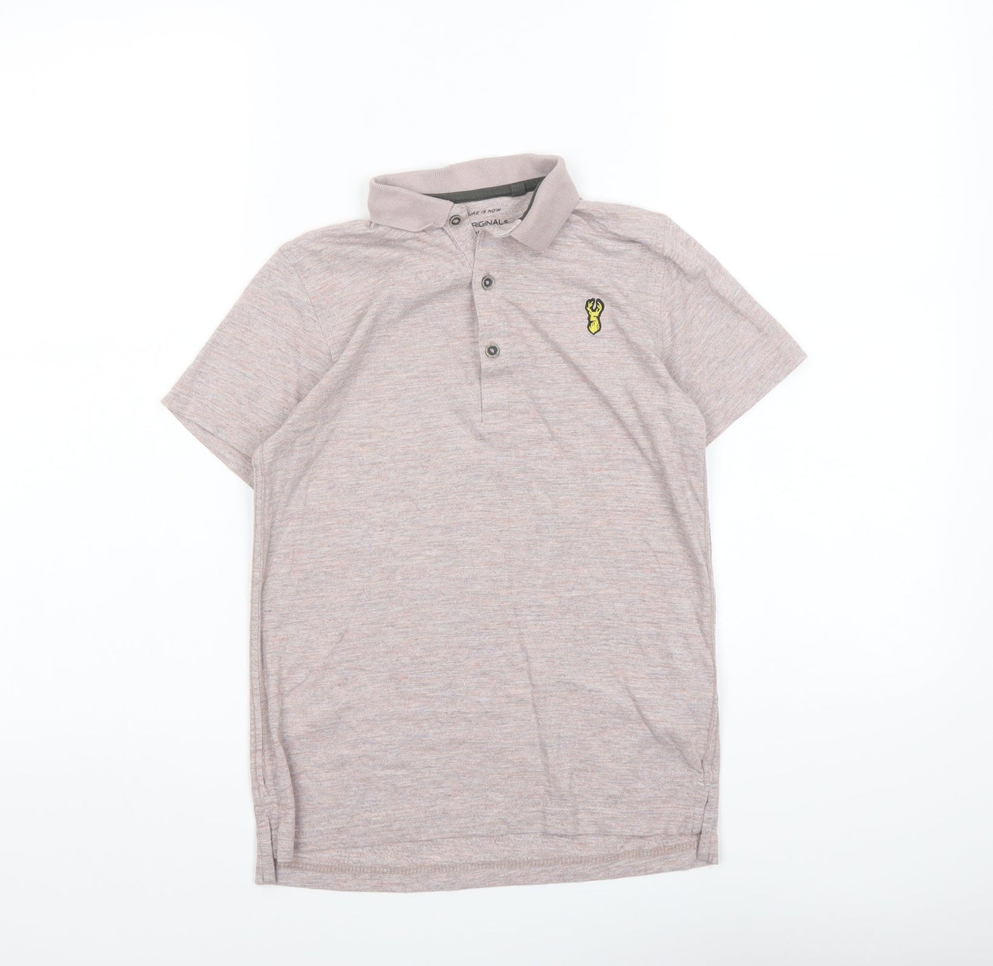 NEXT Boys Pink Cotton Basic Polo Size 9 Years Collared Button