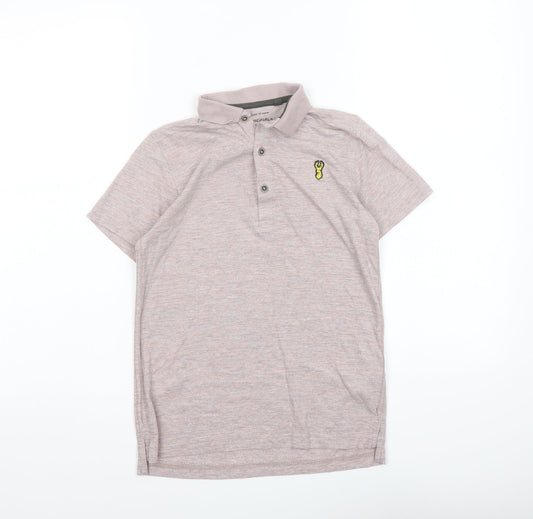 NEXT Boys Pink Cotton Basic Polo Size 9 Years Collared Button