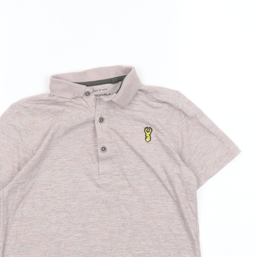 NEXT Boys Pink Cotton Basic Polo Size 9 Years Collared Button