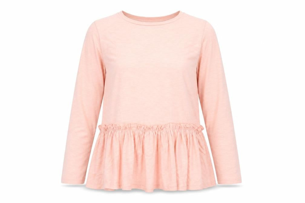Simply Be Womens Pink Cotton Basic Blouse Size 12 Round Neck