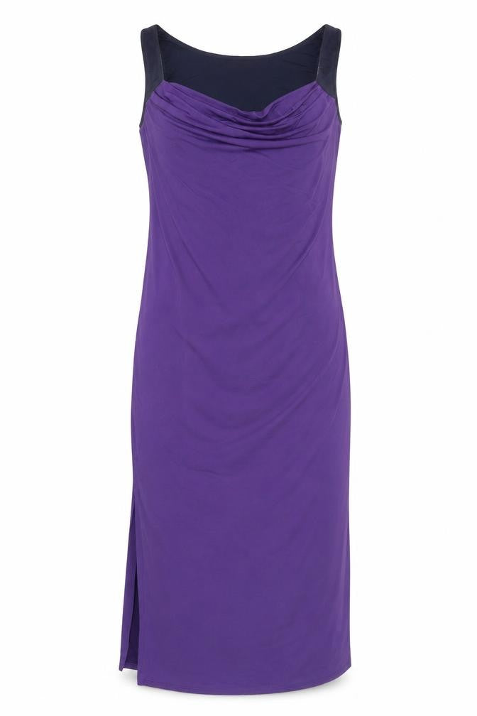 Midnight Womens Purple Polyester Maxi Size XL Cowl Neck Pullover