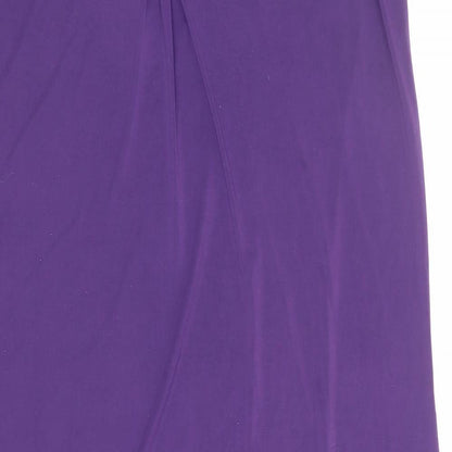 Midnight Womens Purple Polyester Maxi Size XL Cowl Neck Pullover