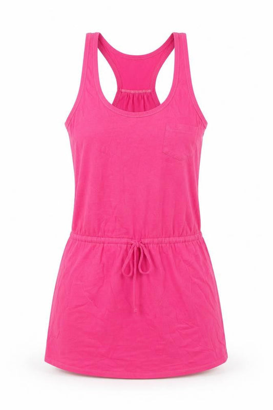 New Look Womens Pink Cotton Tank Dress Size 12 Round Neck Pullover