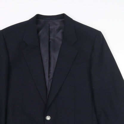 Osborne Mens Blue Polyester Jacket Blazer Size 42 Regular