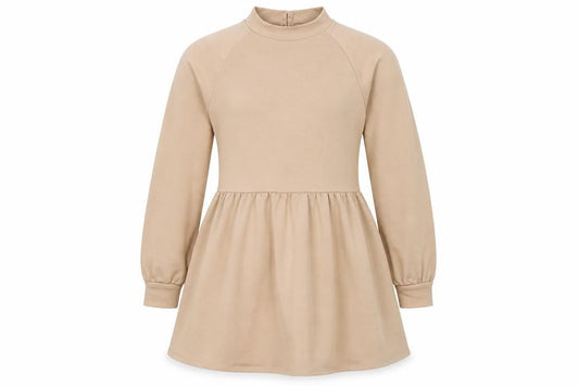 New Look Womens Beige Polyester Mini Size 8 Mock Neck Pullover