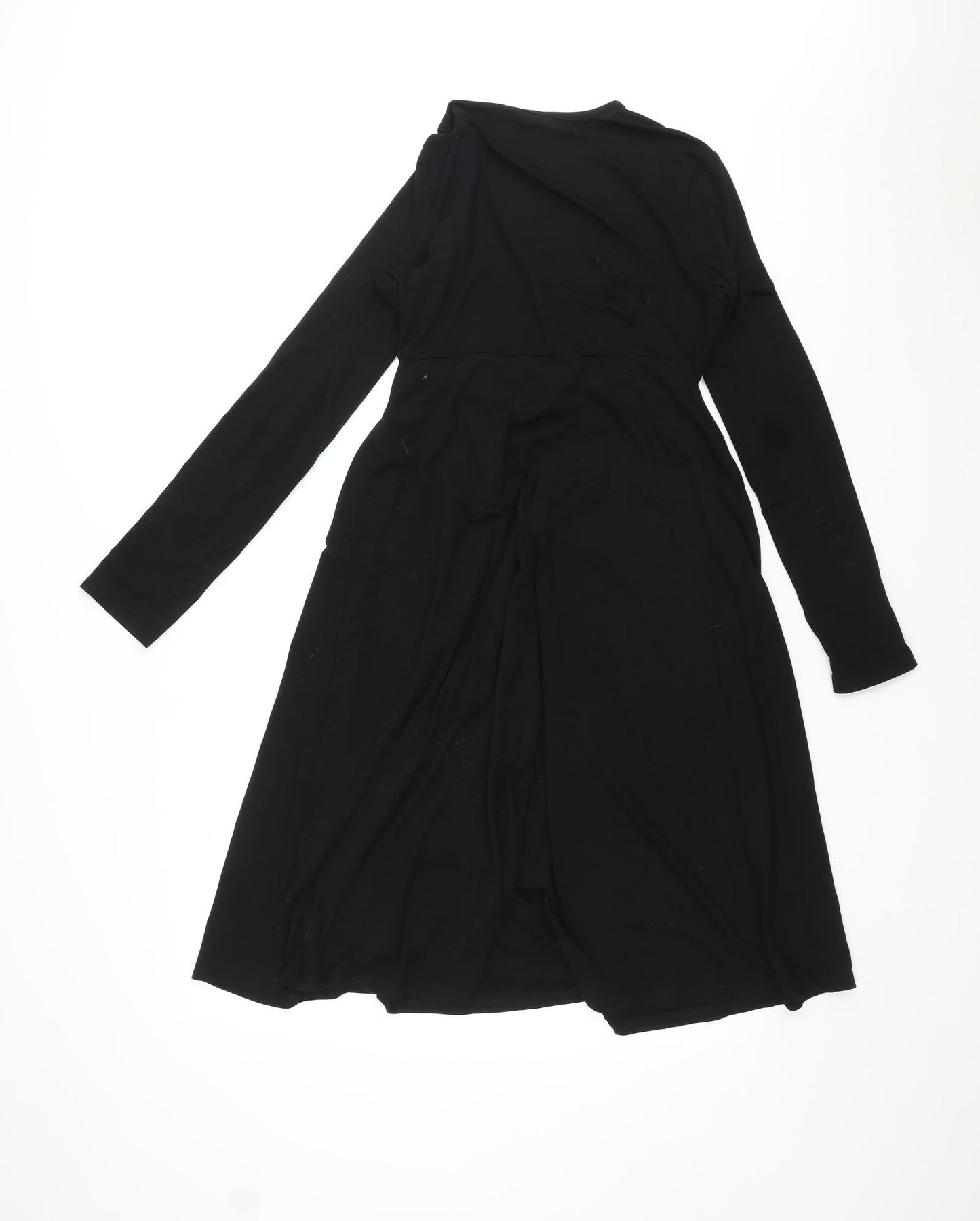Grecerelle Womens Black Rayon A-Line Size M V-Neck Pullover