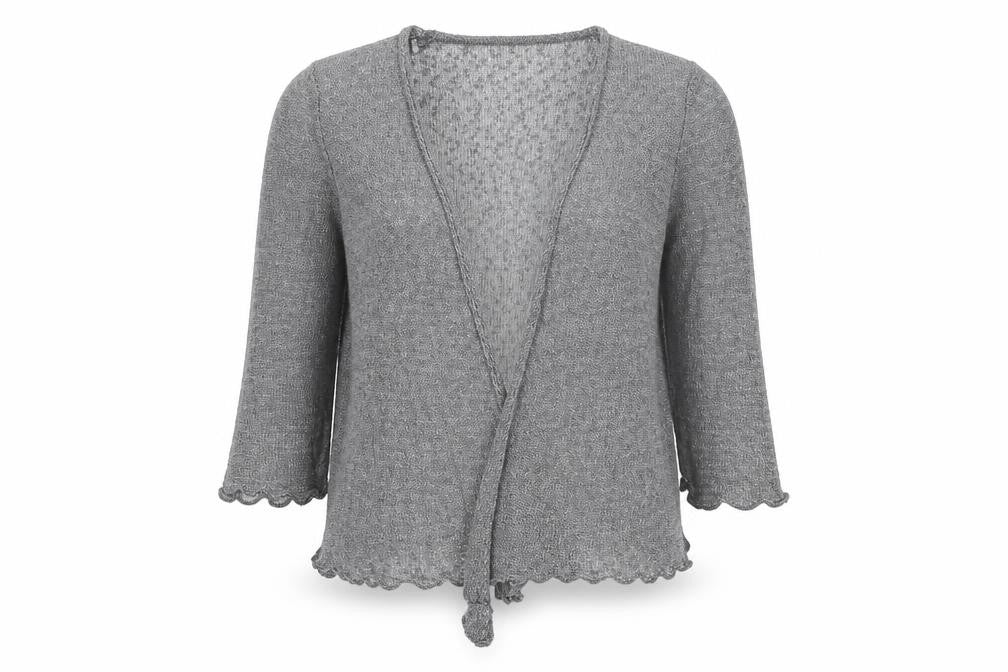 Apricot Womens Grey V-Neck Polyester Cardigan Jumper Size M - Open