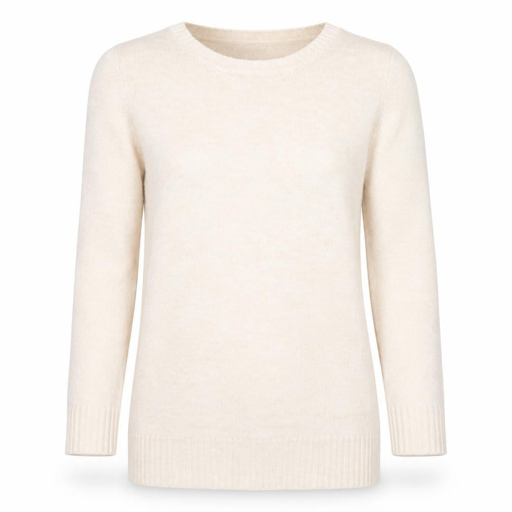 Zara Womens Beige Round Neck Acrylic Pullover Jumper Size S
