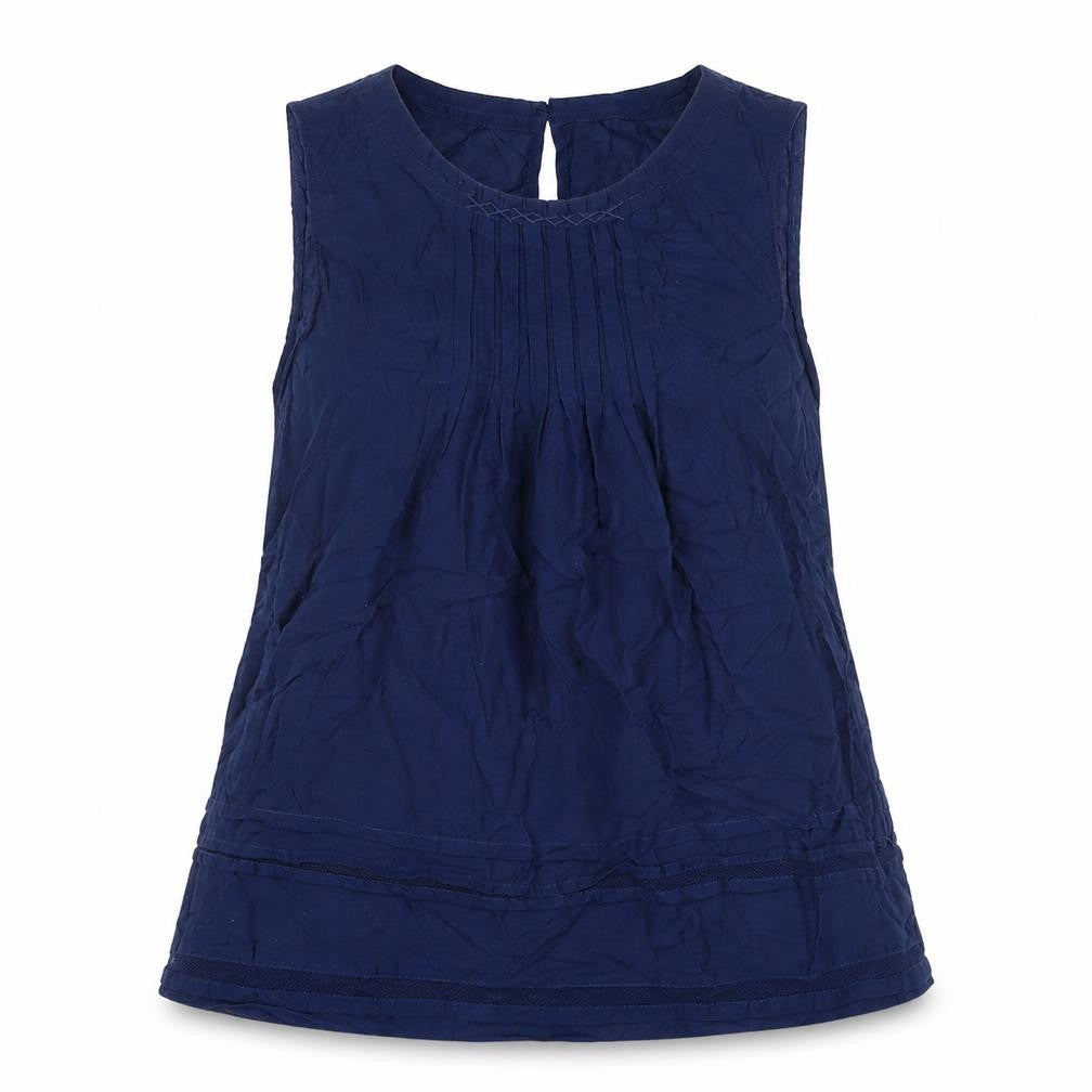 Gap Womens Blue Cotton Basic Blouse Size XS Round Neck
