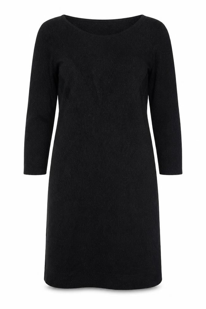 Monsoon Womens Black Viscose Shift Size 12 Round Neck Pullover - Panelled Bodice
