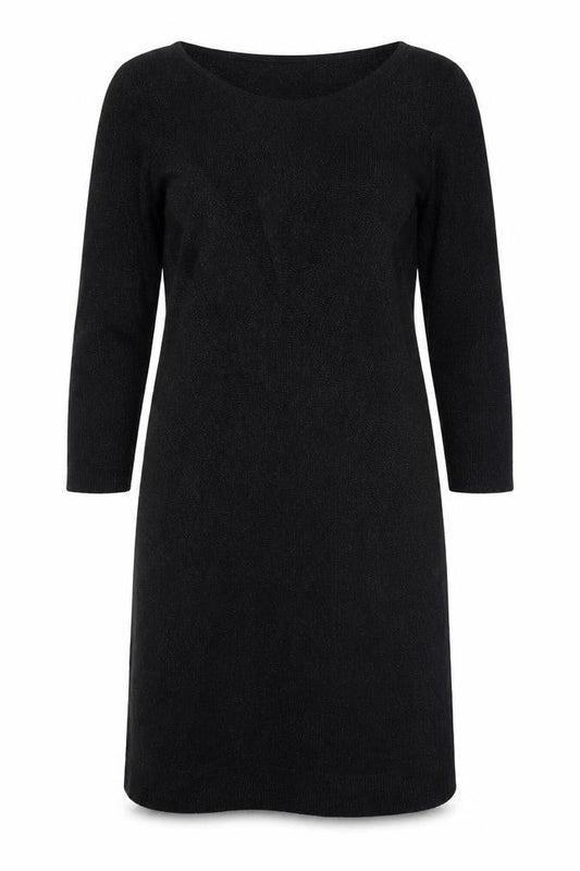 Monsoon Womens Black Viscose Shift Size 12 Round Neck Pullover - Panelled Bodice