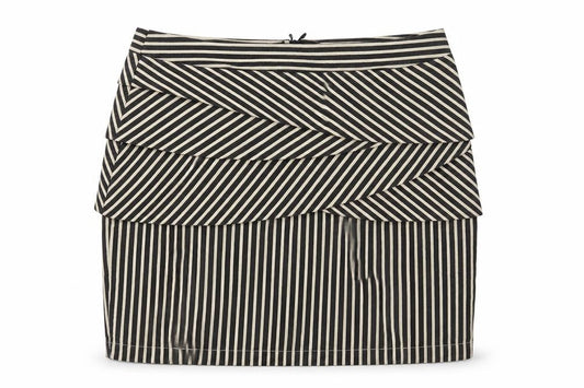 Stella Morgan Womens Black Striped Cotton Straight & Pencil Skirt Size S Zip