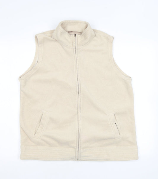 EWM Womens Beige Gilet Jacket Size L Zip
