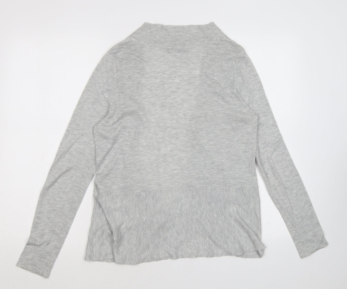 Marks and Spencer Womens Grey V-Neck Polyamide Cardigan Jumper Size 10 - Open