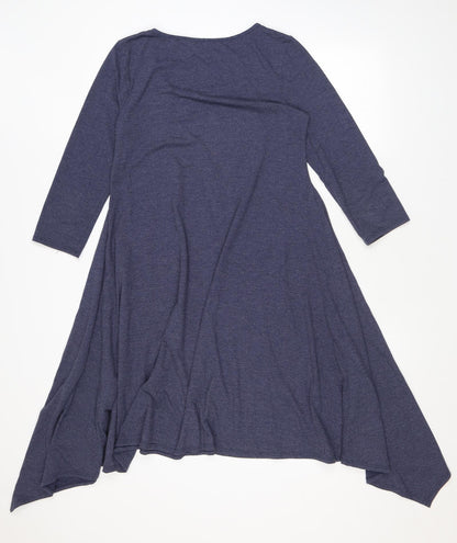 Preloved Phase Eight Womens Blue Viscose A-Line Size 10 Scoop Neck Pullover - Back