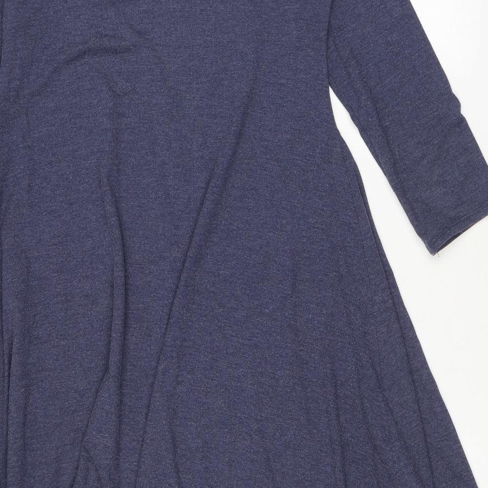 Phase Eight Womens Blue Viscose A-Line Size 10 Scoop Neck Pullover