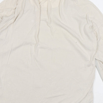 Marks & Spencer Womens Ivory Polyester Basic Blouse Size 8 Round Neck
