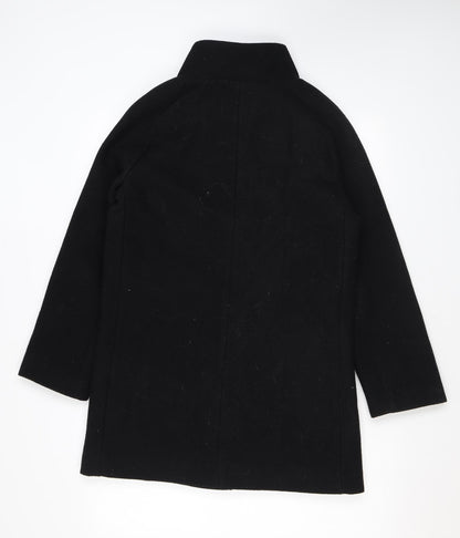 Mango Womens Black Overcoat Coat Size XS Zip